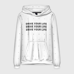 Толстовка-худи мужская Drive Your Live, цвет: 3D-белый
