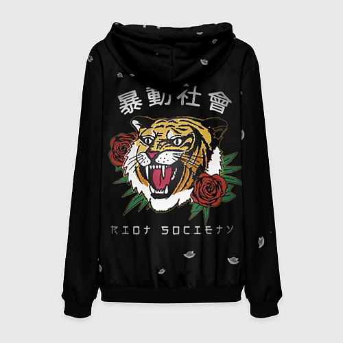 Мужская толстовка Тигр спина / 3D-Черный – фото 2