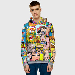 Толстовка-худи мужская Pop Art, цвет: 3D-меланж — фото 2