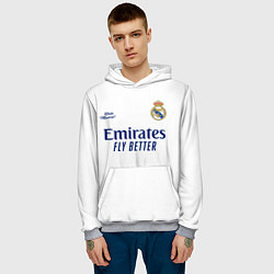 Толстовка-худи мужская REAL MADRID, домашняя 2021, цвет: 3D-меланж — фото 2
