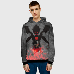 Толстовка-худи мужская Черный клевер, цвет: 3D-черный — фото 2