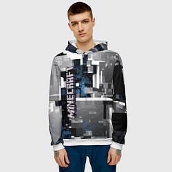 Толстовка-худи мужская Minecraft, цвет: 3D-белый — фото 2