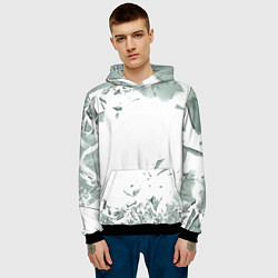 Толстовка-худи мужская Разбитое стекло, цвет: 3D-черный — фото 2