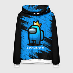 Толстовка-худи мужская AMONG US - Синий в Короне, цвет: 3D-белый