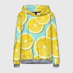 Толстовка-худи мужская Лимончики, цвет: 3D-меланж