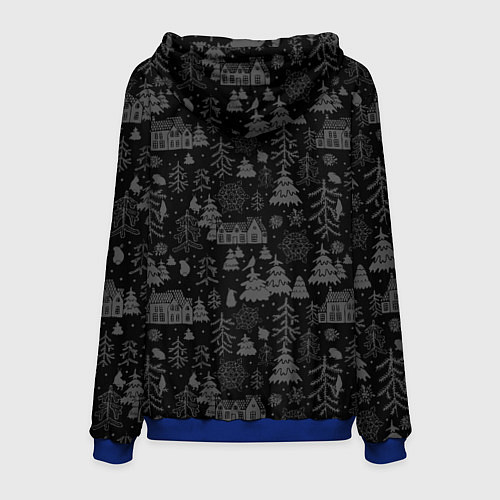Мужская толстовка Santa style / 3D-Синий – фото 2