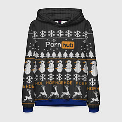 Толстовка-худи мужская Christmas PornHub, цвет: 3D-синий