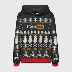 Толстовка-худи мужская Christmas PornHub, цвет: 3D-красный