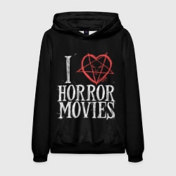 Толстовка-худи мужская I Love Horror Movies, цвет: 3D-черный