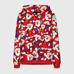 Толстовка-худи мужская Дед Санта, цвет: 3D-красный