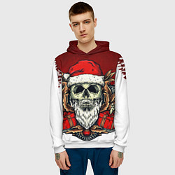 Толстовка-худи мужская Санта по харду, цвет: 3D-белый — фото 2