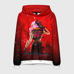 Толстовка-худи мужская КИБЕРПАНК 2077, цвет: 3D-белый