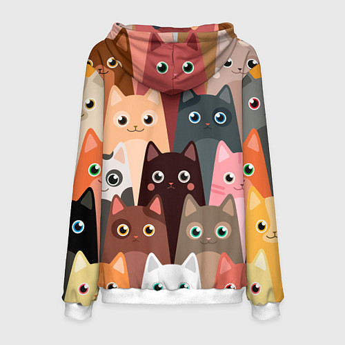 Мужская толстовка Котики мультяшные / 3D-Белый – фото 2