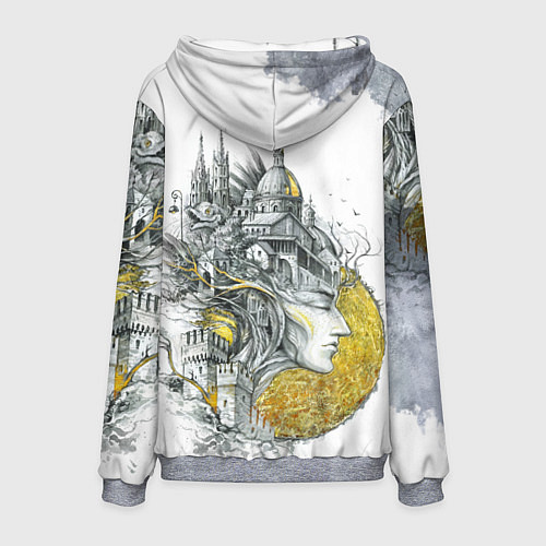 Мужская толстовка Город в голове / 3D-Меланж – фото 2