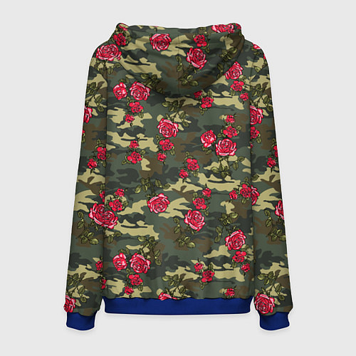 Мужская толстовка Камуфляж и розы / 3D-Синий – фото 2
