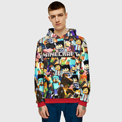 Толстовка-худи мужская MINECRAFT, цвет: 3D-красный — фото 2