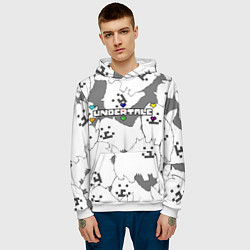 Толстовка-худи мужская Undertale, цвет: 3D-белый — фото 2