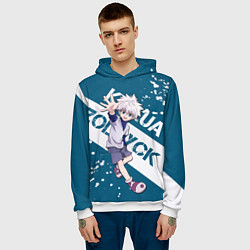 Толстовка-худи мужская Киллуа Золдик, цвет: 3D-белый — фото 2