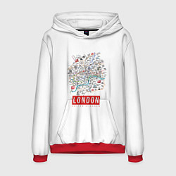 Толстовка-худи мужская Лондон, цвет: 3D-красный