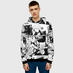 Толстовка-худи мужская Магическая битва манга, цвет: 3D-черный — фото 2