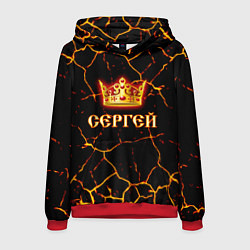 Толстовка-худи мужская Сергей, цвет: 3D-красный