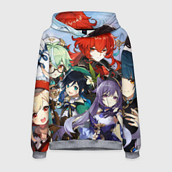 Толстовка-худи мужская Персонажи Genshin Impact, цвет: 3D-меланж