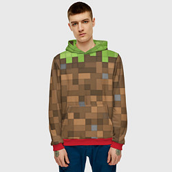 Толстовка-худи мужская Minecraft камуфляж, цвет: 3D-красный — фото 2