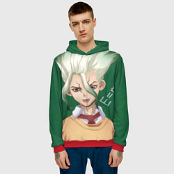 Толстовка-худи мужская Доктор Стоун, цвет: 3D-красный — фото 2