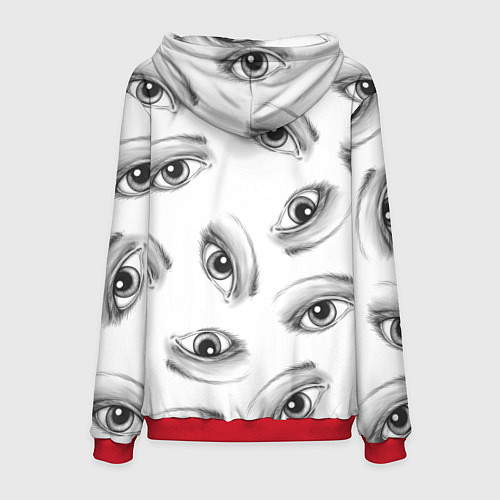 Мужская толстовка Глаза / 3D-Красный – фото 2
