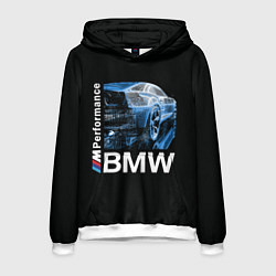 Толстовка-худи мужская BMW, цвет: 3D-белый