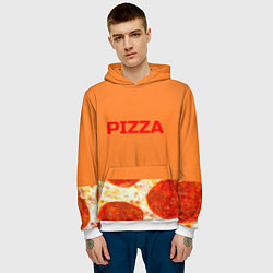 Толстовка-худи мужская Pizza, цвет: 3D-белый — фото 2