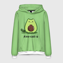 Толстовка-худи мужская Avo - cat - o, цвет: 3D-белый