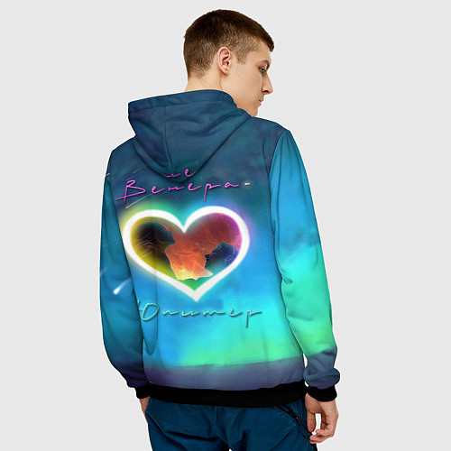 Мужская толстовка Ваня Дмитриенко Венера-Юпитер / 3D-Черный – фото 4