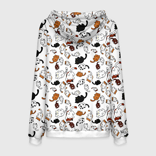 Мужская толстовка Коты Паттерн / 3D-Белый – фото 2