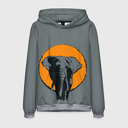 Толстовка-худи мужская Африканский Слон, цвет: 3D-меланж