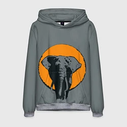 Толстовка-худи мужская Африканский Слон, цвет: 3D-меланж