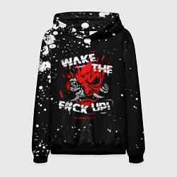 Толстовка-худи мужская WAKE THE F CK UP!, цвет: 3D-черный