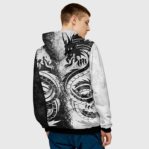 Мужская толстовка ДРАКОНЫ DRAGONS / 3D-Черный – фото 4