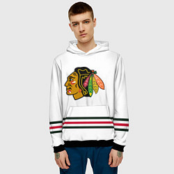 Толстовка-худи мужская Чикаго Блэкхокс Форма1, цвет: 3D-черный — фото 2
