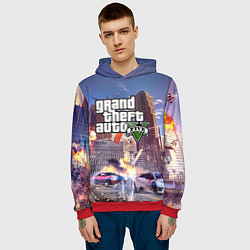 Толстовка-худи мужская ЭКШЕН Grand Theft Auto V, цвет: 3D-красный — фото 2