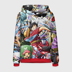 Толстовка-худи мужская ONE PIECE ВАН ПИС, цвет: 3D-красный