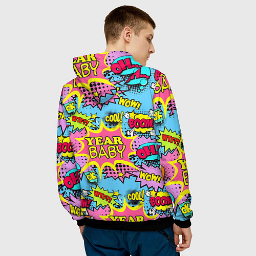 Мужская толстовка Year baby Pop art print / 3D-Черный – фото 4