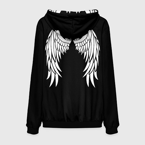 Мужская толстовка GOOD OMENS БЛАГИЕ ЗНАМЕНИЯ КРЫЛЬЯ / 3D-Черный – фото 2