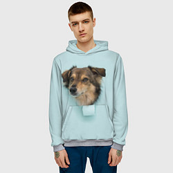 Толстовка-худи мужская Собака Dog, цвет: 3D-меланж — фото 2