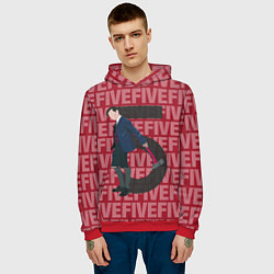 Толстовка-худи мужская FIVE FIVE FIVE, цвет: 3D-красный — фото 2