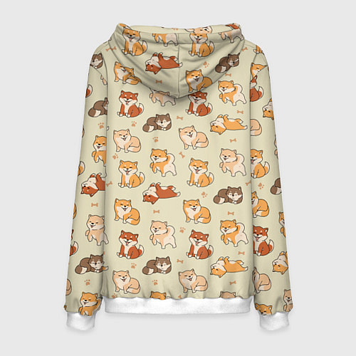 Мужская толстовка Шиба-Ину / 3D-Белый – фото 2