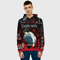 Толстовка-худи мужская ТЕТРАДЬ СМЕРТИ, цвет: 3D-красный — фото 2