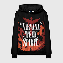 Толстовка-худи мужская NIRVANA TEEN SPIRIT, цвет: 3D-черный