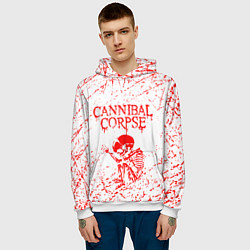Толстовка-худи мужская Cannibal corpse, цвет: 3D-белый — фото 2