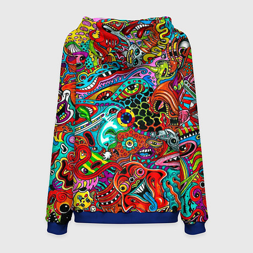 Мужская толстовка Яркая абстракция bright abstraction / 3D-Синий – фото 2